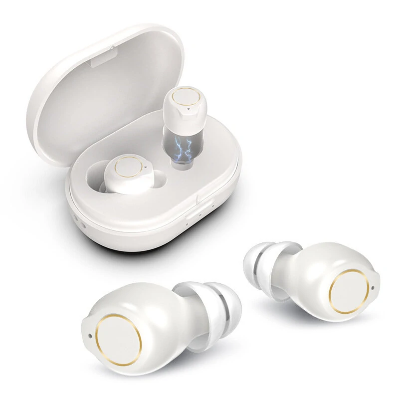 (image for) Black/White Rechargeable Portable Adjustable Hearing Earphones Invisible-In-Canal Sound Amplifier