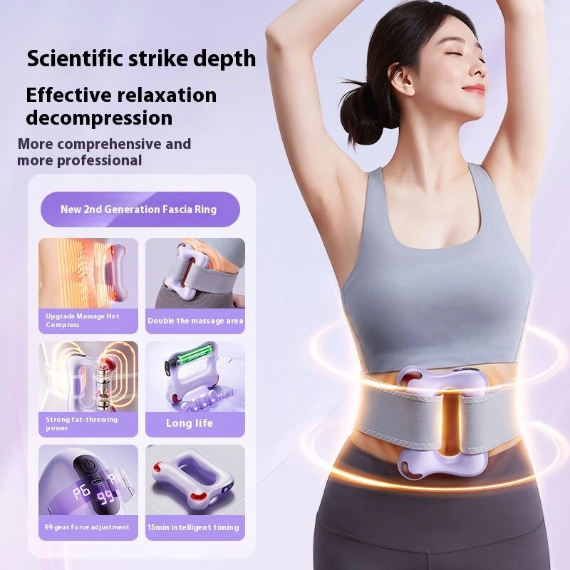 (image for) VTT U8 Cordless Fascia Massage Ring 6 Modes 99 Intensities Dual-Eccentric Vibration Integrated Heat Type-C Rechargeable For Full-Body Relief